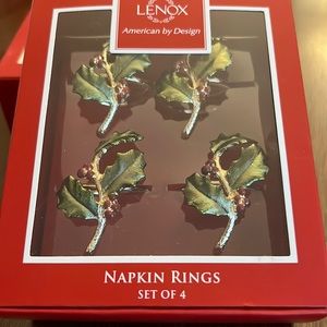 Lenox Napkin Rings 1 set of 4 - NEW